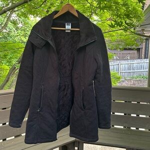 The North Face Black Quilted Full Zip Coat